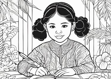 ציור של ילדה מציירת